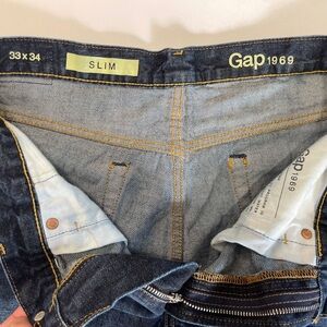 GAP Blue Slim Jeans with Distressed Details